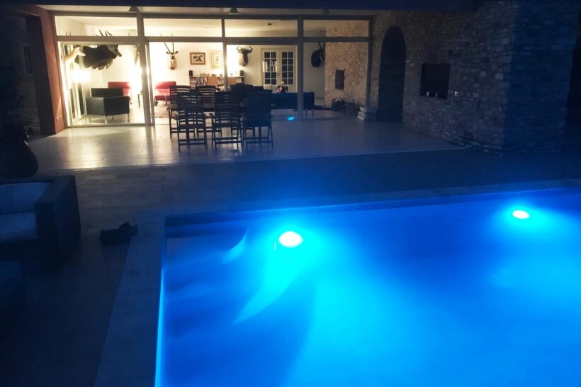 Pool environment at night
